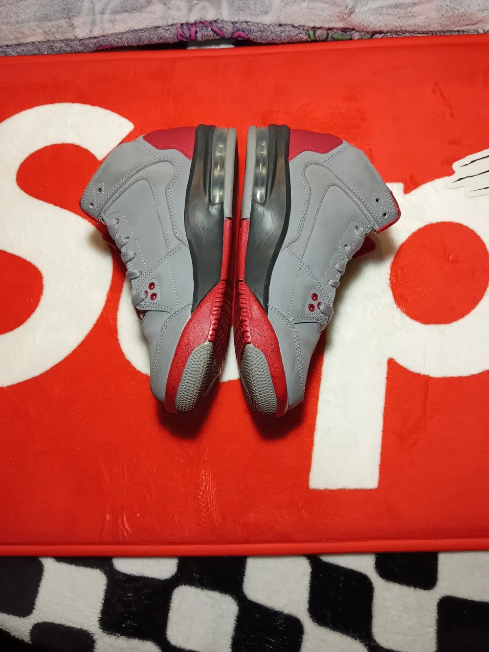 Nike Air Jordan Flight Club 80s GS Cool Grey Gym Red 599606-005 Size 5Y / Women